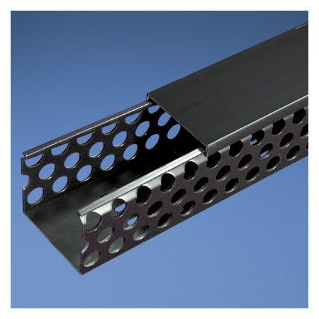 Panduit Round Hole Duct, PVC, 1.5X4X6', Black, D1.5X4BL6 D1.5X4BL6